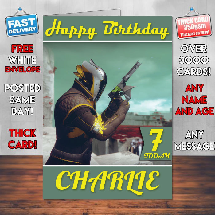 Warlock Destiny 2 Inspired Style Game Kids Inspired Birthday Card (SA)