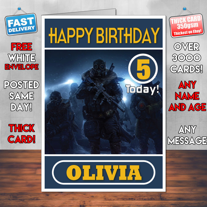 Personalised Wasteland 3 Rangers Inspired Style Game Kids Inspired Birthday Card (SA)