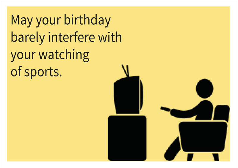 Watching Sports INSPIRED Adult Personalised Birthday Card Birthday Card