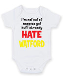 Watford Hate Football Fan Baby Grow Bodysuit