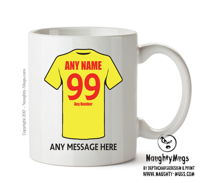 Watford Football Team Mug - Personalised Birthday Age and Name