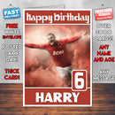 Wayne Rooney Theme Inspired Kids Inspired Adult Personalised Sports Birthday Card (SA)