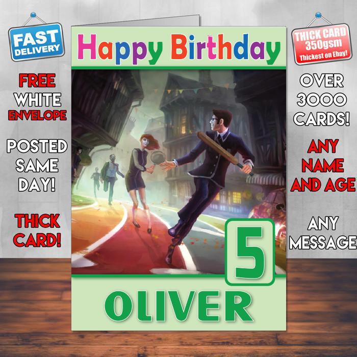 Personalised We Happy Few Inspired Style Game Kids Inspired Birthday Card (SA) – Personalised We Happy Few Game Birthday Card