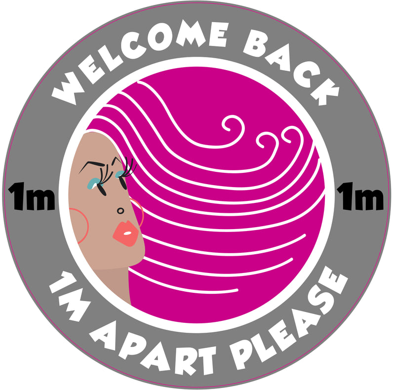 Welcome Back To Your Hair Salon Social Distance Floor Stickers Silver Social Distancing Floor Stickers