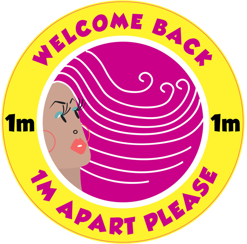 Welcome Back To Your Hair Salon Social Distance Floor Stickers Yellow Social Distancing Floor Stickers
