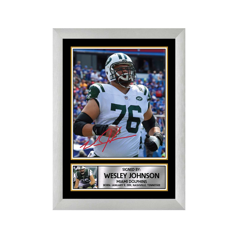 Wesley Johnson Limited Edition Football Signed Print - American Footballer