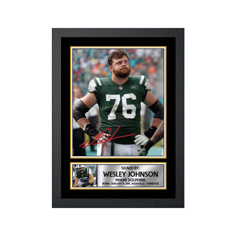 Wesley Johnson 2 Limited Edition Football Signed Print - American Footballer