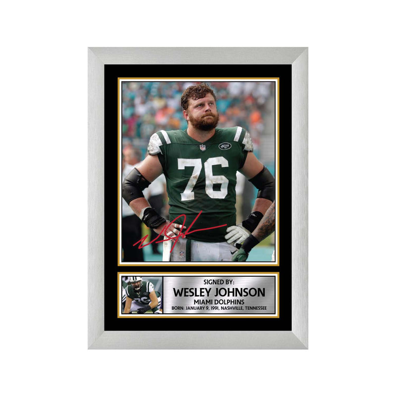 Wesley Johnson 2 Limited Edition Football Signed Print - American Footballer