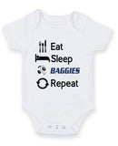 West Bromwich Eat Sleep Repeat Football Fan Baby Grow Bodysuit