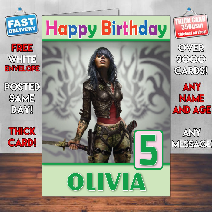 Personalised Wet Xbox Game Inspired Style Game Kids Inspired Birthday Card (SA)