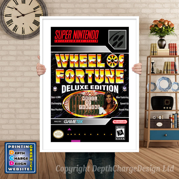 Wheel of Fortune Deluxe Edition Super Nintendo Game Inspired Theme Retro Gaming