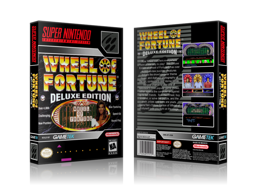 Wheel Of Fortune Deluxe Edition Replacement Nintendo SNES Game Case Or Cover – SNES Replacement Game case product image 1