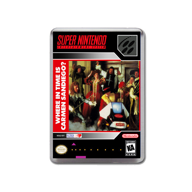 Where In Time Is Carmen Sandiego - SNES GAME inspired Retro Gaming Magnet