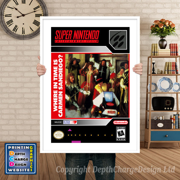 Where in Time Is Carmen Sandiego Super Nintendo Game Inspired Theme Retro