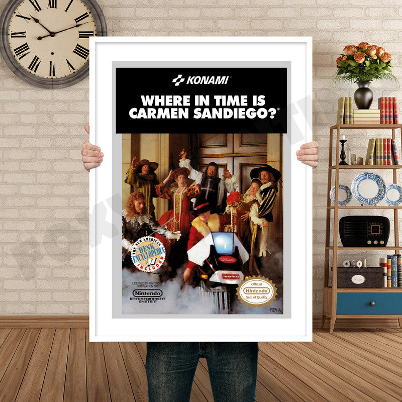 Where In Time Is Carmen Sandiego Retro GAME INSPIRED THEME Nintendo NES Gaming A4 A3 A2 Or A1 Poster Art 624