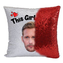 RED MAGIC SEQUIN CUSHION- ANY NAME LOVES ALEXANDER SKARSGARD