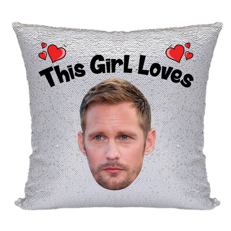 RED MAGIC SEQUIN CUSHION- ANY NAME LOVES ALEXANDER SKARSGARD