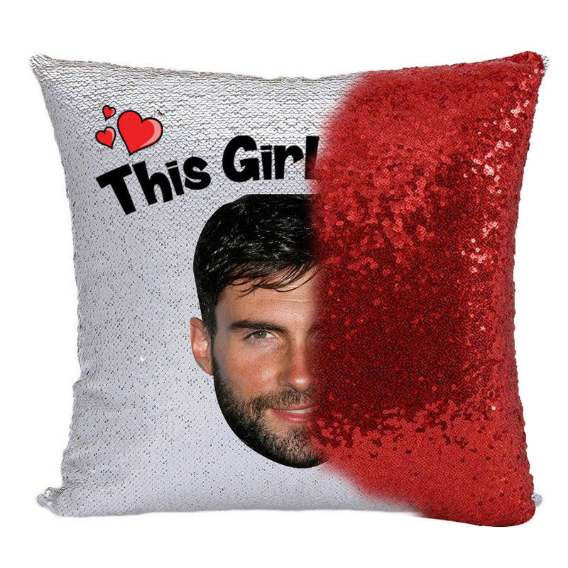 RED MAGIC SEQUIN CUSHION- ANY NAME LOVES ADAM LEVINE