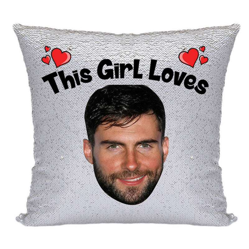 RED MAGIC SEQUIN CUSHION- ANY NAME LOVES ADAM LEVINE