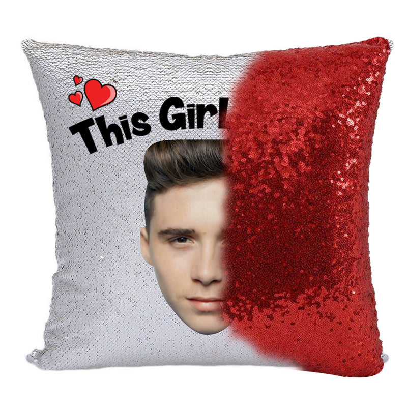 RED MAGIC SEQUIN CUSHION- ANY NAME LOVES BROOKLYN BECKHAM