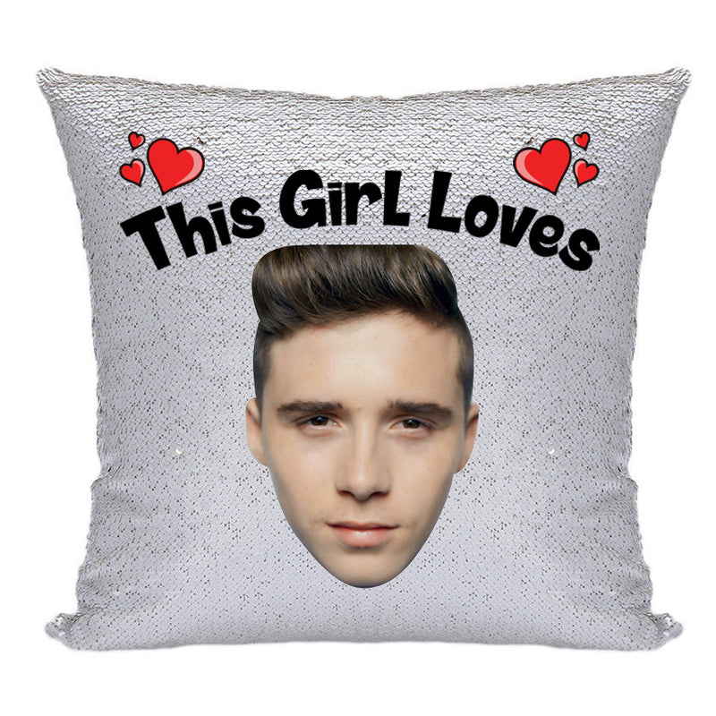 RED MAGIC SEQUIN CUSHION- ANY NAME LOVES BROOKLYN BECKHAM