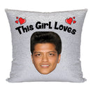 RED MAGIC SEQUIN CUSHION- ANY NAME LOVES BRUNO MARS