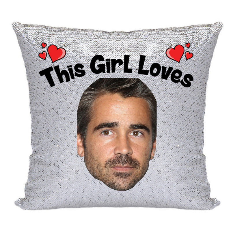 RED MAGIC SEQUIN CUSHION- ANY NAME LOVES COLIN FARREL