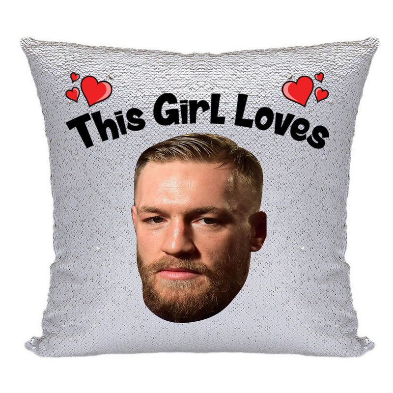 RED MAGIC SEQUIN CUSHION- ANY NAME LOVES CONNOR MCGREGOR