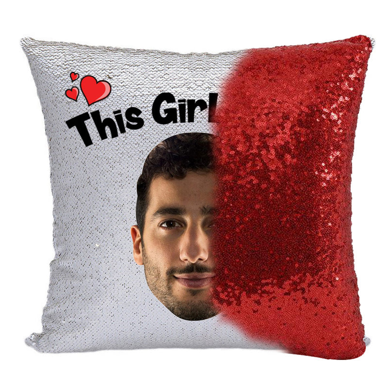 RED MAGIC SEQUIN CUSHION- ANY NAME LOVES DANIEL RICARDO