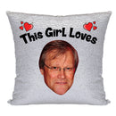 RED MAGIC SEQUIN CUSHION- ANY NAME LOVES DAVID NEILSON AKA ROY