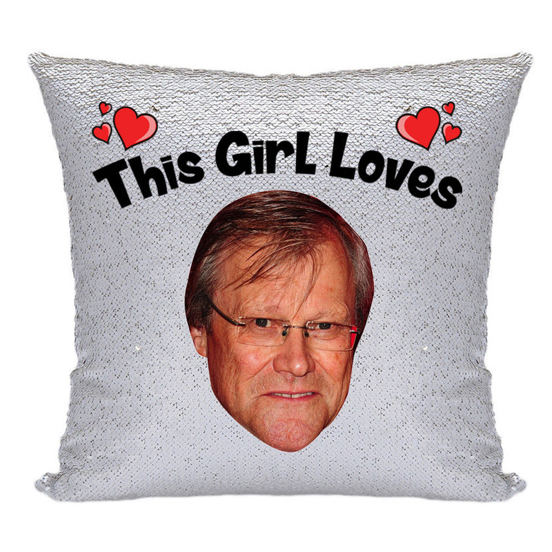 RED MAGIC SEQUIN CUSHION- ANY NAME LOVES DAVID NEILSON AKA ROY