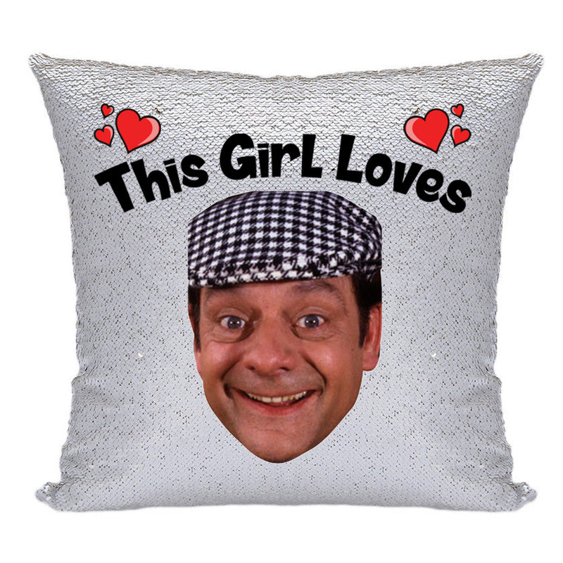 RED MAGIC SEQUIN CUSHION- ANY NAME LOVES DEL BOY TROTTER NEW