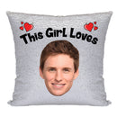 RED MAGIC SEQUIN CUSHION- ANY NAME LOVES EDDIE REDMAYNE