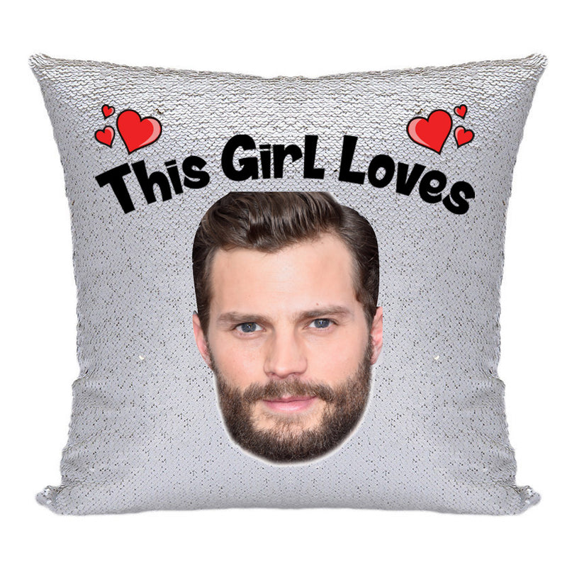 RED MAGIC SEQUIN CUSHION- ANY NAME LOVES JAMIE DORNAN