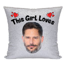 RED MAGIC SEQUIN CUSHION- ANY NAME LOVES JOE MANGANIELLO