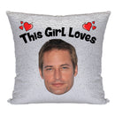 RED MAGIC SEQUIN CUSHION- ANY NAME LOVES JOSH HOLLOWAY