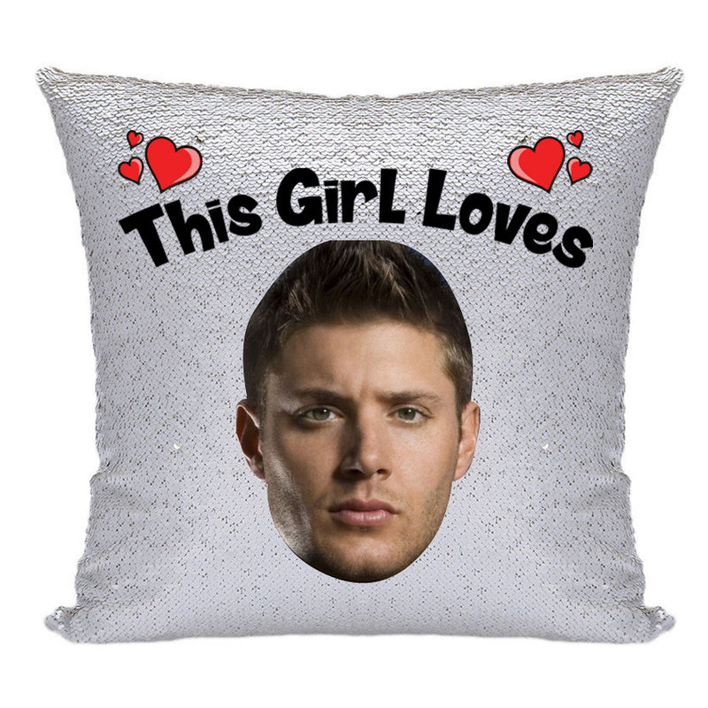 RED MAGIC SEQUIN CUSHION- ANY NAME LOVES JENSEN ACKLES