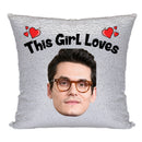 RED MAGIC SEQUIN CUSHION- ANY NAME LOVES JOHN MAYER
