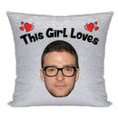 RED MAGIC SEQUIN CUSHION- ANY NAME LOVES JUSTIN TIMBERLAKE
