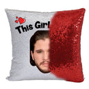 RED MAGIC SEQUIN CUSHION- ANY NAME LOVES KIT HARRINGTON