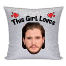 RED MAGIC SEQUIN CUSHION- ANY NAME LOVES KIT HARRINGTON