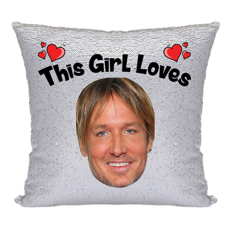 RED MAGIC SEQUIN CUSHION- ANY NAME LOVES KEITH URBAN