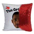 RED MAGIC SEQUIN CUSHION- ANY NAME LOVES LEWIS HAMILTON
