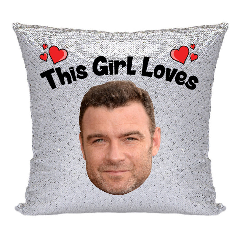 RED MAGIC SEQUIN CUSHION- ANY NAME LOVES LIEV SCHREIBER