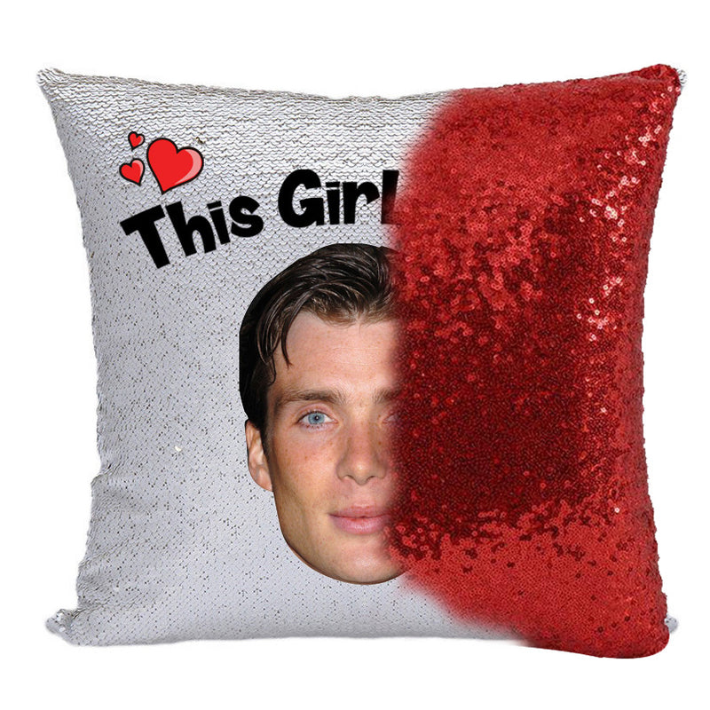 RED MAGIC SEQUIN CUSHION- ANY NAME LOVES CILLIAN MURPHY