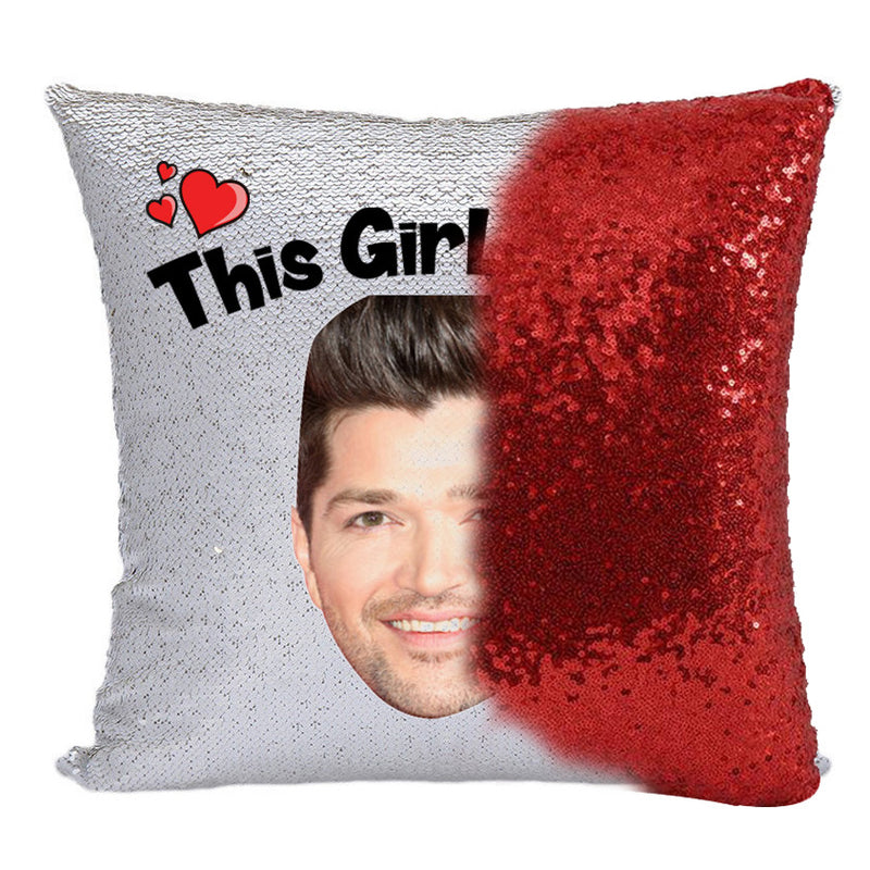 RED MAGIC SEQUIN CUSHION- ANY NAME LOVES DANNY ODONOGHUE