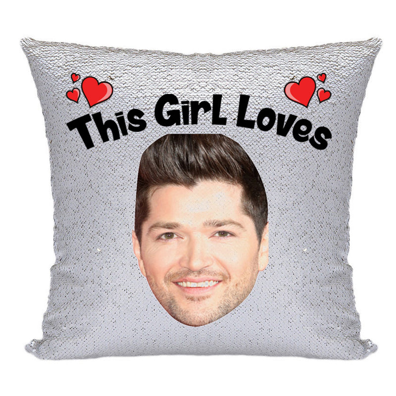 RED MAGIC SEQUIN CUSHION- ANY NAME LOVES DANNY ODONOGHUE