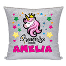 Unicorn 114 Personalised Silver Sequin Cushion including cushion insert