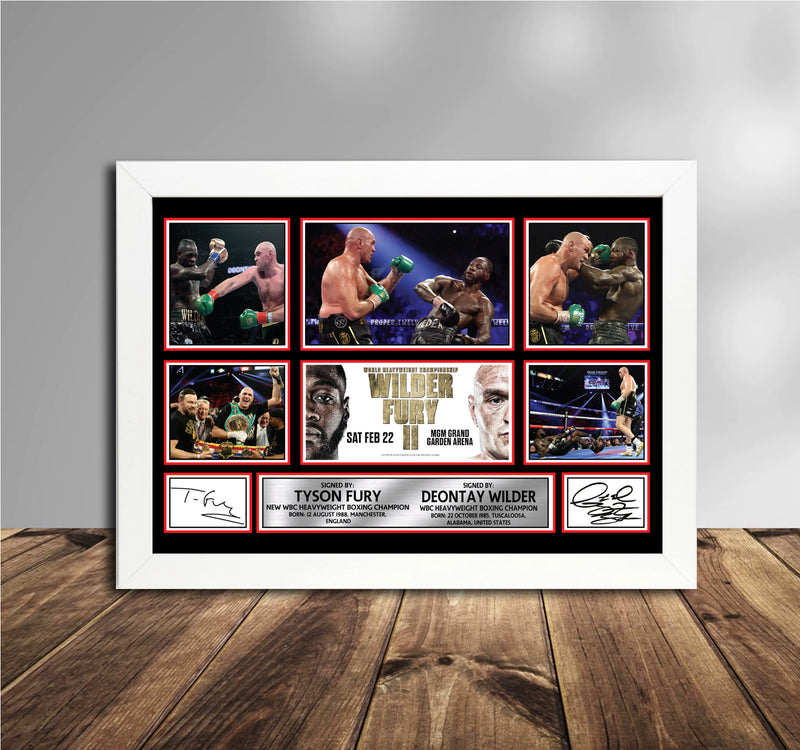 TYSON FURY VS DEONTAY WILDER 2 LAS VEGAS Limited Edition Boxer Signed Print - Boxing