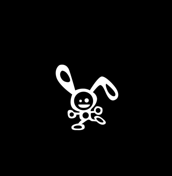 White Rabbit Novelty Vinyl Car Sticker